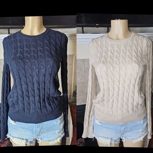 2 Vintage GAP Cable Knit Sweaters. Size Small.